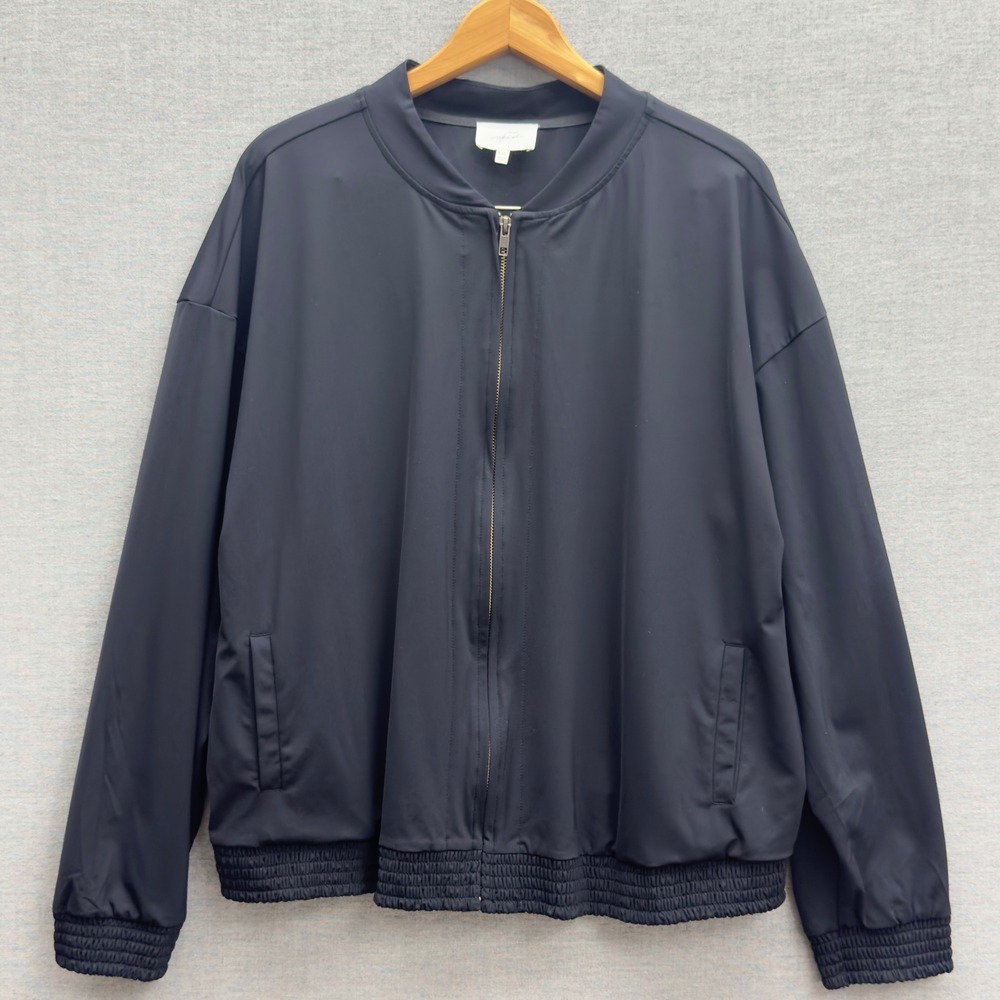 Soma Weekend Tech Knit Womens‎ Black Bomber Jacket Full Zip Size XXL
